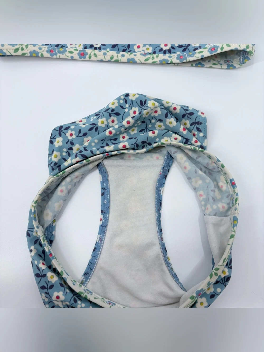 Mini Boden Sapphire Blue Meadow Floral Cross Back Bikini Set